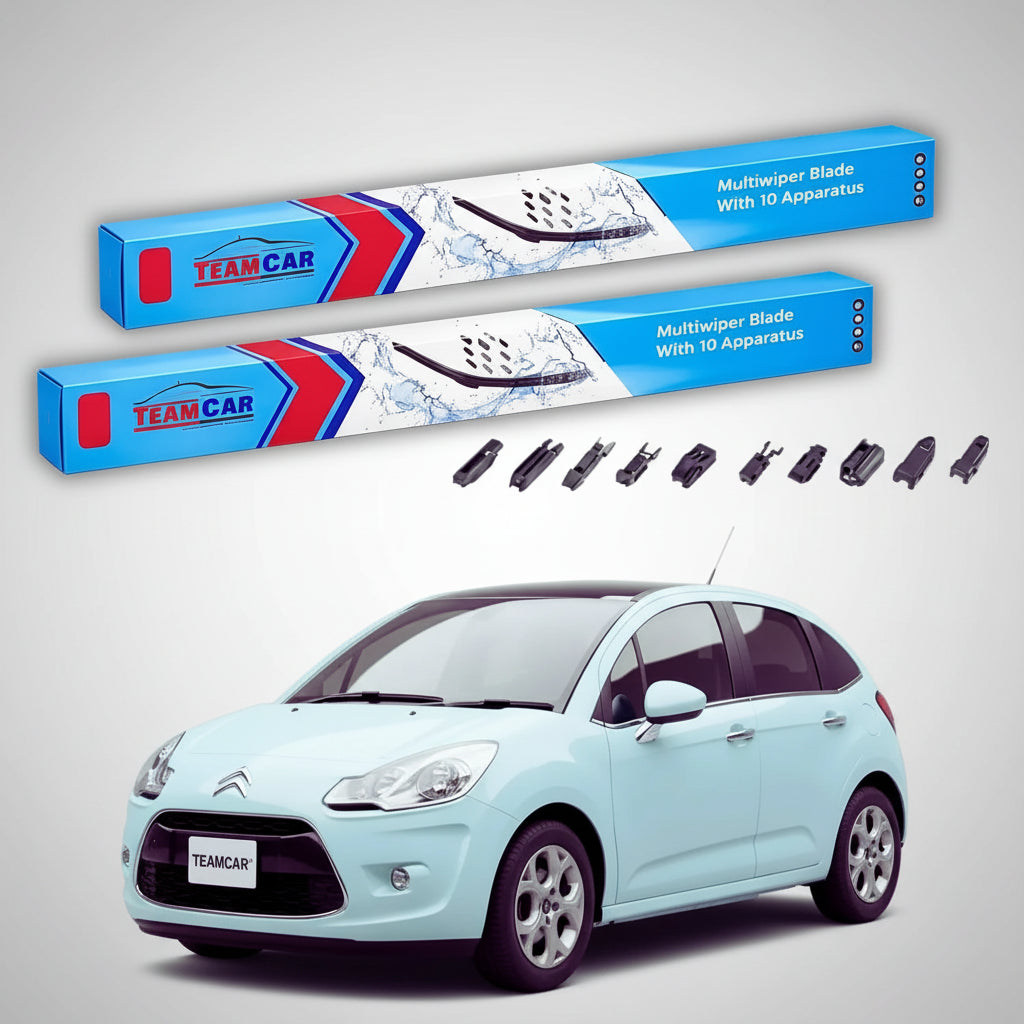 Ștergătoare Citroën C3 Gen II A51 Hatchback 2009-2016 | Set Față Flat Premium – TeamCar®