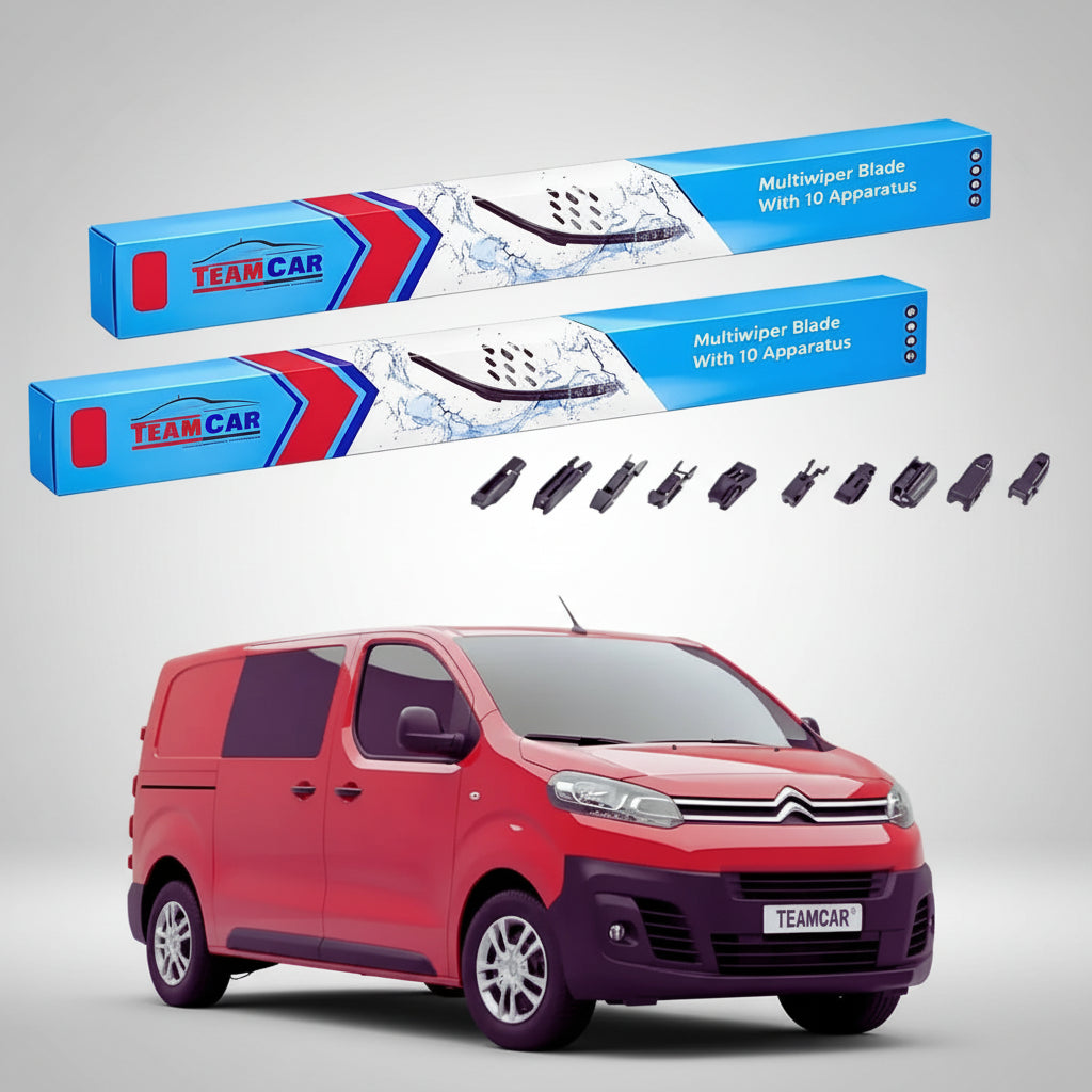 Ștergătoare Citroën Jumpy III V_ 2016-prezent 1-Door | Set Față Flat Premium – TeamCar®