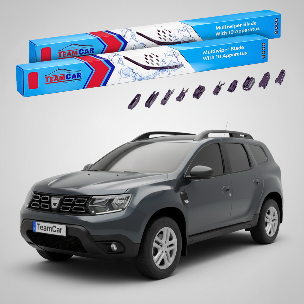 Ștergătoare TeamCar® pentru Dacia Duster I Black Touch 2016-2017 – Set Față Flat Premium