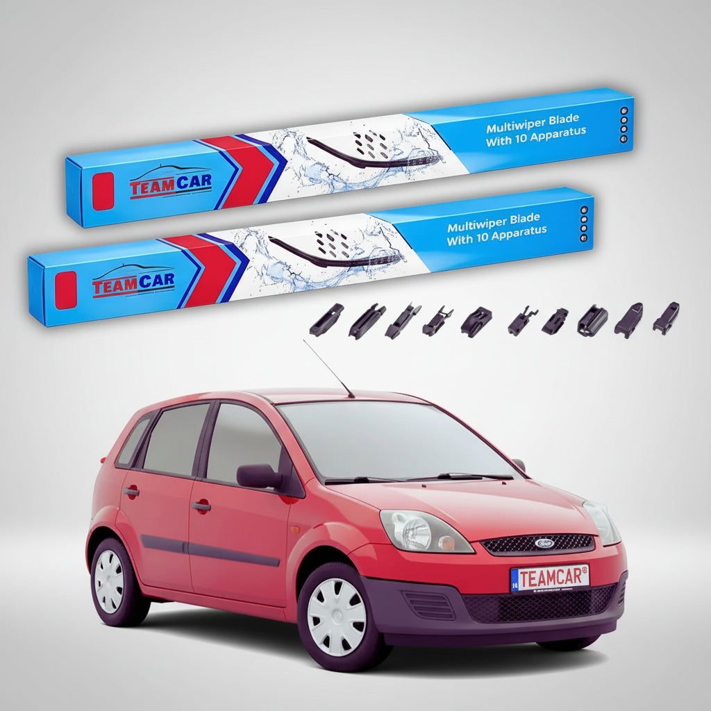 Ștergătoare Ford Fiesta Gen V JH/JD Hatchback 2001-2008 | Set Față Flat Premium – TeamCar®
