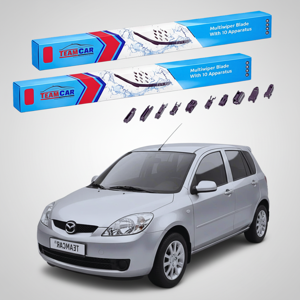 Ștergătoare Mazda 2 DY Facelift 2005-2007 | Set Față Flat Premium – TeamCar®