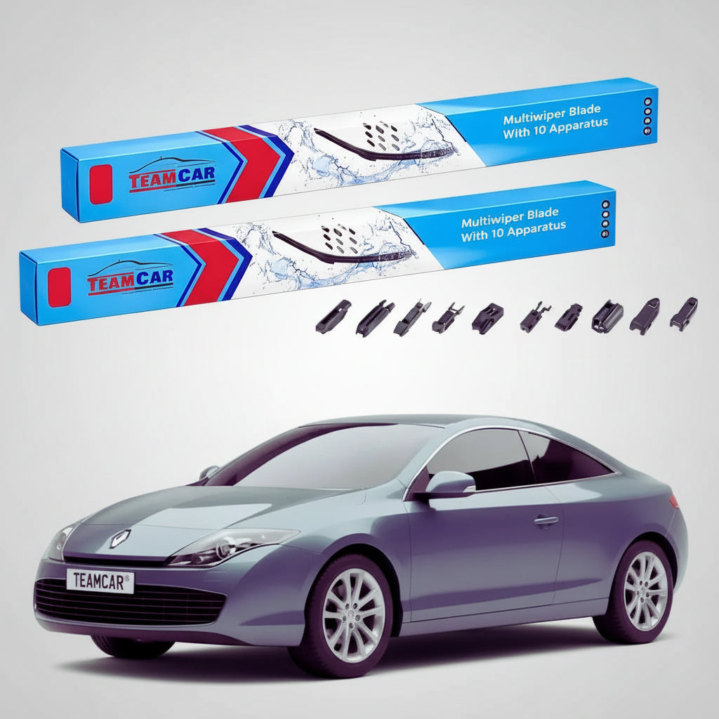 Add this car in a TEAMCAR® service with a technician near front windshield changing wiper. 
Use oficial TeamCar® logo
