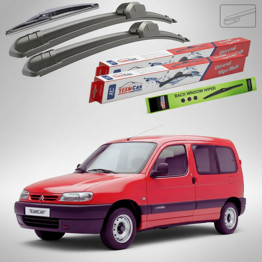 Ștergătoare Citroën Berlingo Gen I (M49/M59) MPV 2-Door 1996-2008 | Set Față și Spate Flat – TeamCar®