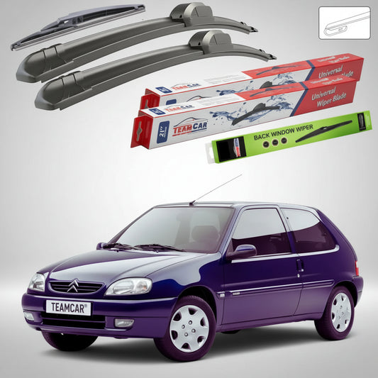 Ștergătoare Citroën Saxo S1 Hatchback 1999-2004 | Set Față și Spate Flat – TeamCar®