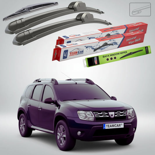 Ștergătoare Dacia Duster I Facelift SUV 2014-2016 | Set Față și Spate Flat – TeamCar®