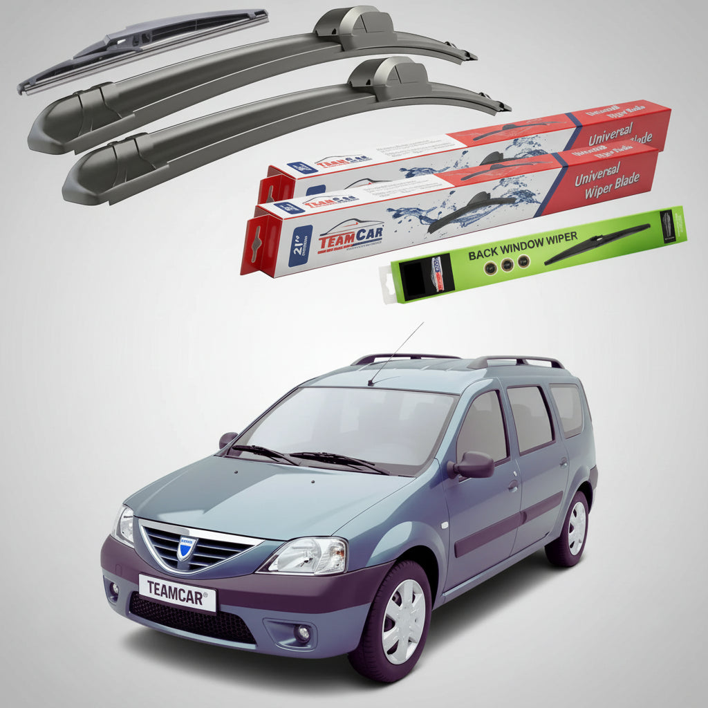 Ștergătoare Dacia Logan MCV I Break 2007-2013 | Set Față și Spate Flat – TeamCar®