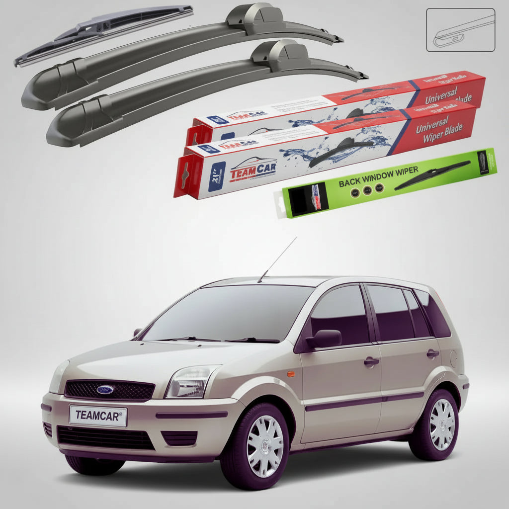 Ștergătoare Ford Fusion JU 2002-2012 | Set Față și Spate Flat – TeamCar®