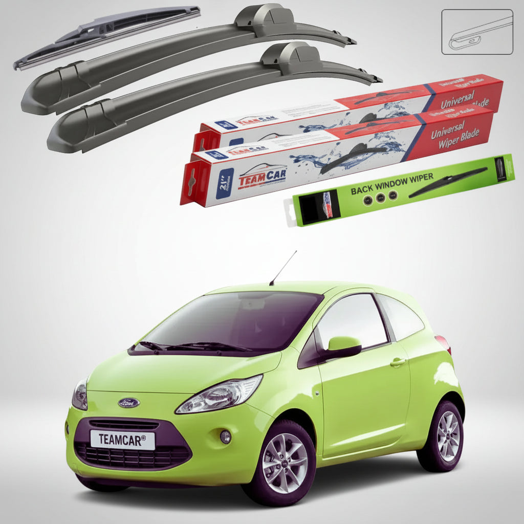 Ștergătoare Ford Ka Gen II RU8 Hatchback 2008-2010 | Set Față și Spate Flat – TeamCar®