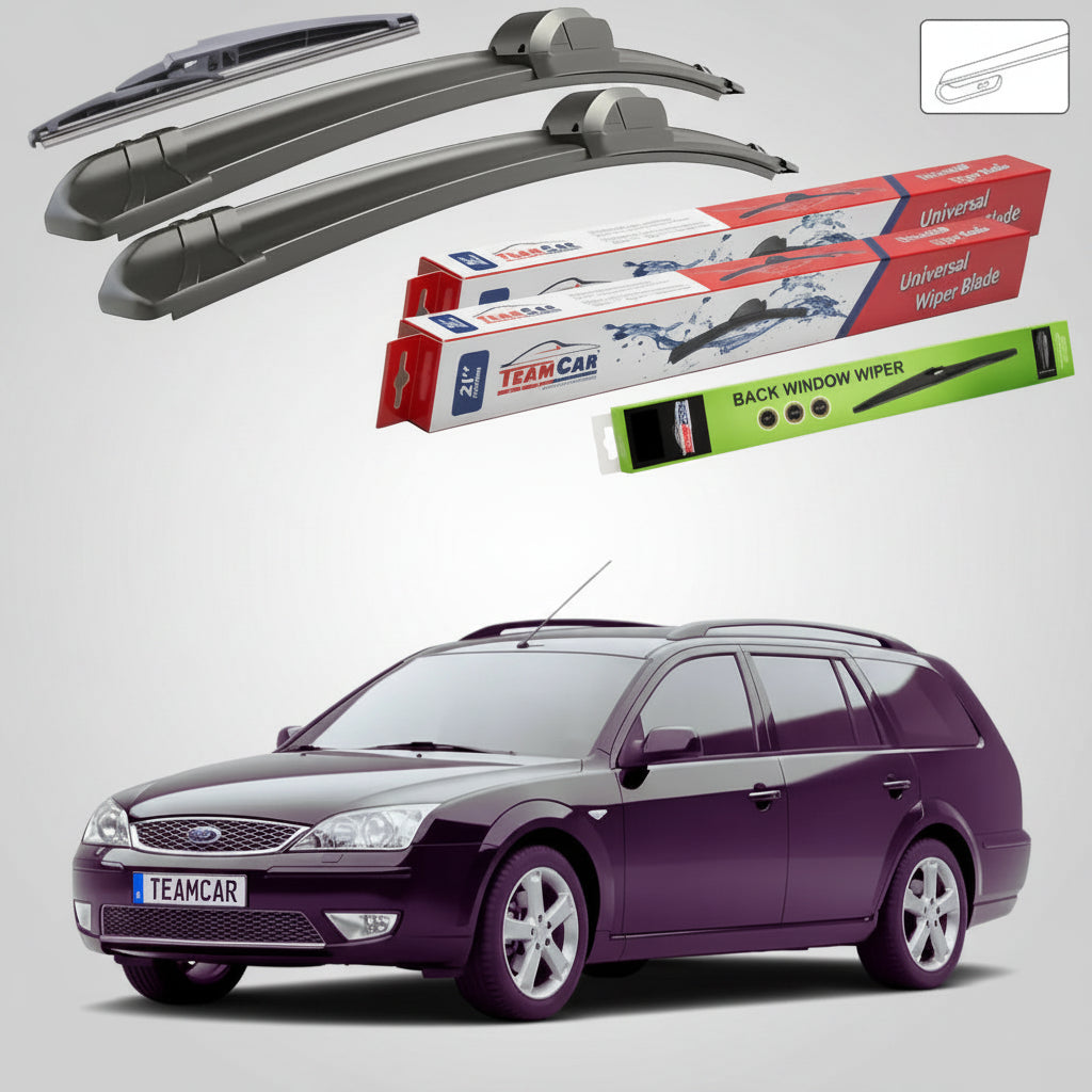 Ștergătoare Ford Mondeo Mk3 Estate 2000-2007 | Set Față și Spate Flat – TeamCar®