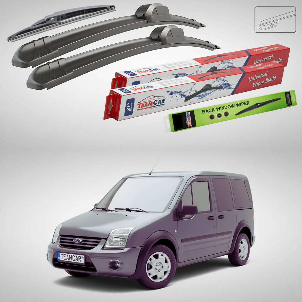 Ștergătoare Ford Tourneo Connect Gen I 2-Door 2002-2013 | Set Față și Spate Flat – TeamCar®