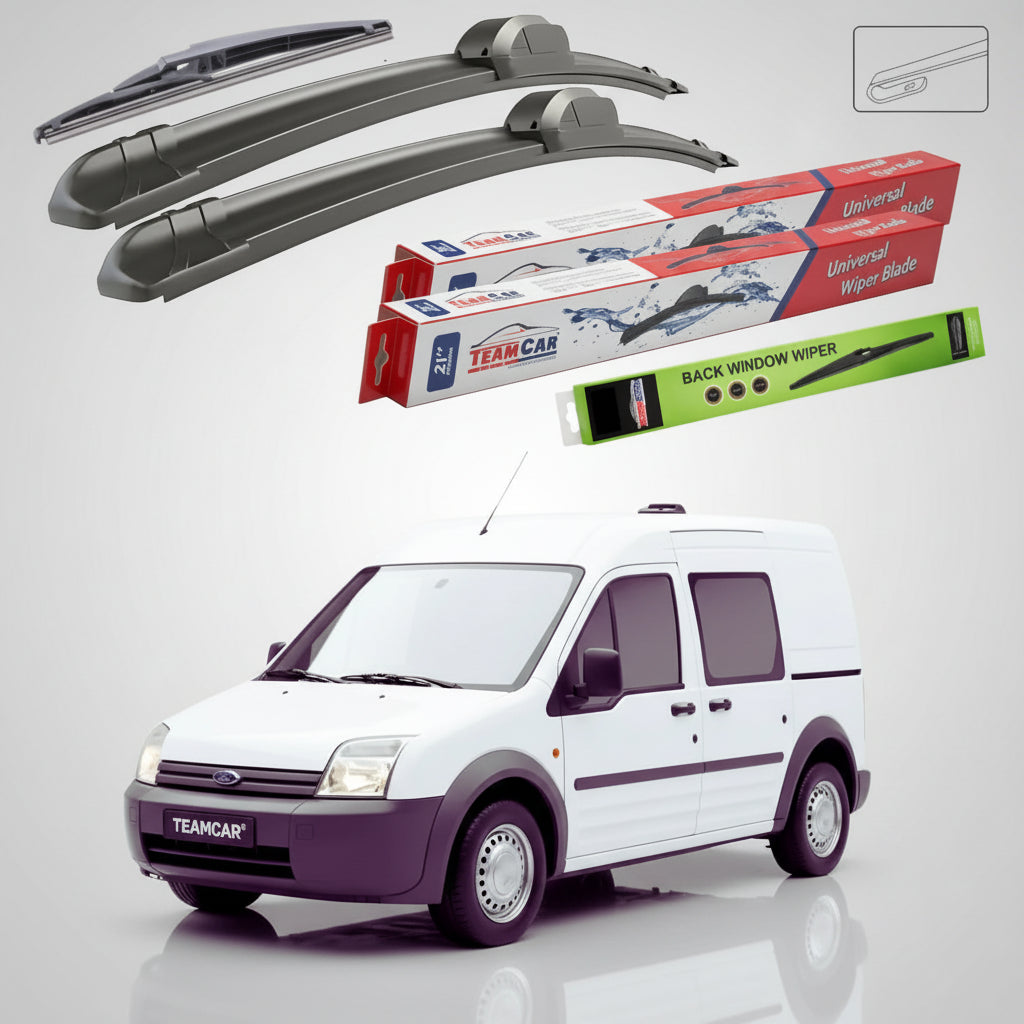 Ștergătoare Ford Transit Connect MK1 P65 Van 1-Door 2002-2013 | Set Față și Spate Flat – TeamCar®