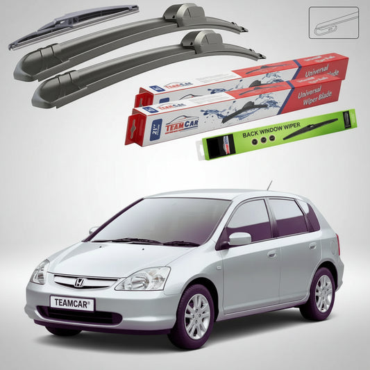 Ștergătoare Honda Civic Gen VII (EU/EP/EV) Hatchback 2001-2005 | Set Față și Spate Flat – TeamCar®