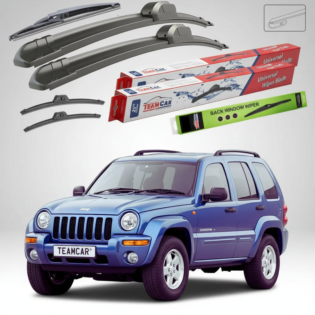 Ștergătoare Jeep Cherokee KJ 2001-2007 | Set Față și Spate Flat – TeamCar®