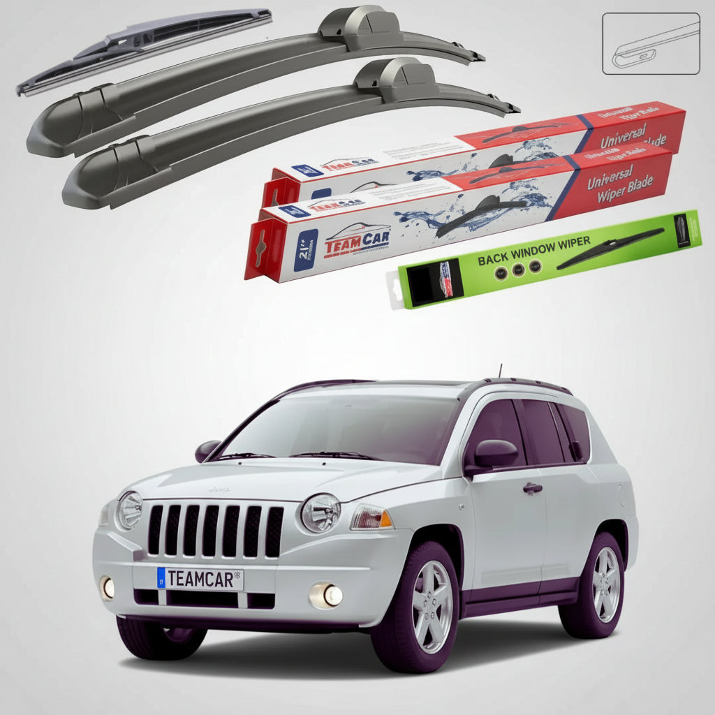 Ablaktörlők Jeep Compass MK 2006-tól napjainkig | Első és hátsó ablaktörlő lapáttal – TeamCar®