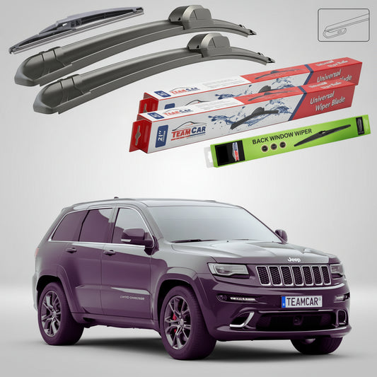 Essuie-glaces Jeep Grand Cherokee WK2 (2013 à aujourd'hui) | Jeu plat avant et arrière – TeamCar®
