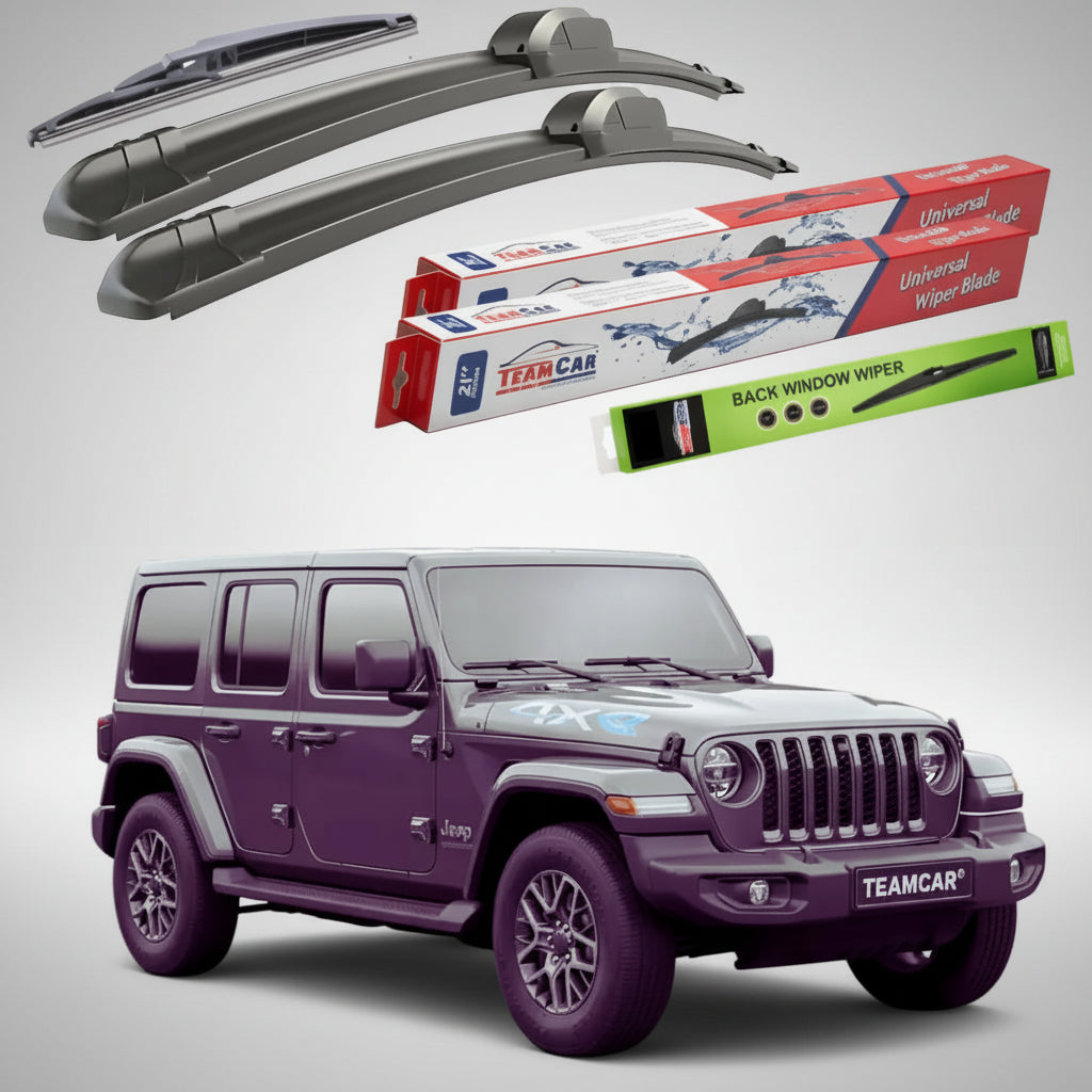 Essuie-glaces Jeep Wrangler JL 2017-présent | Jeu plat avant et arrière – TeamCar®