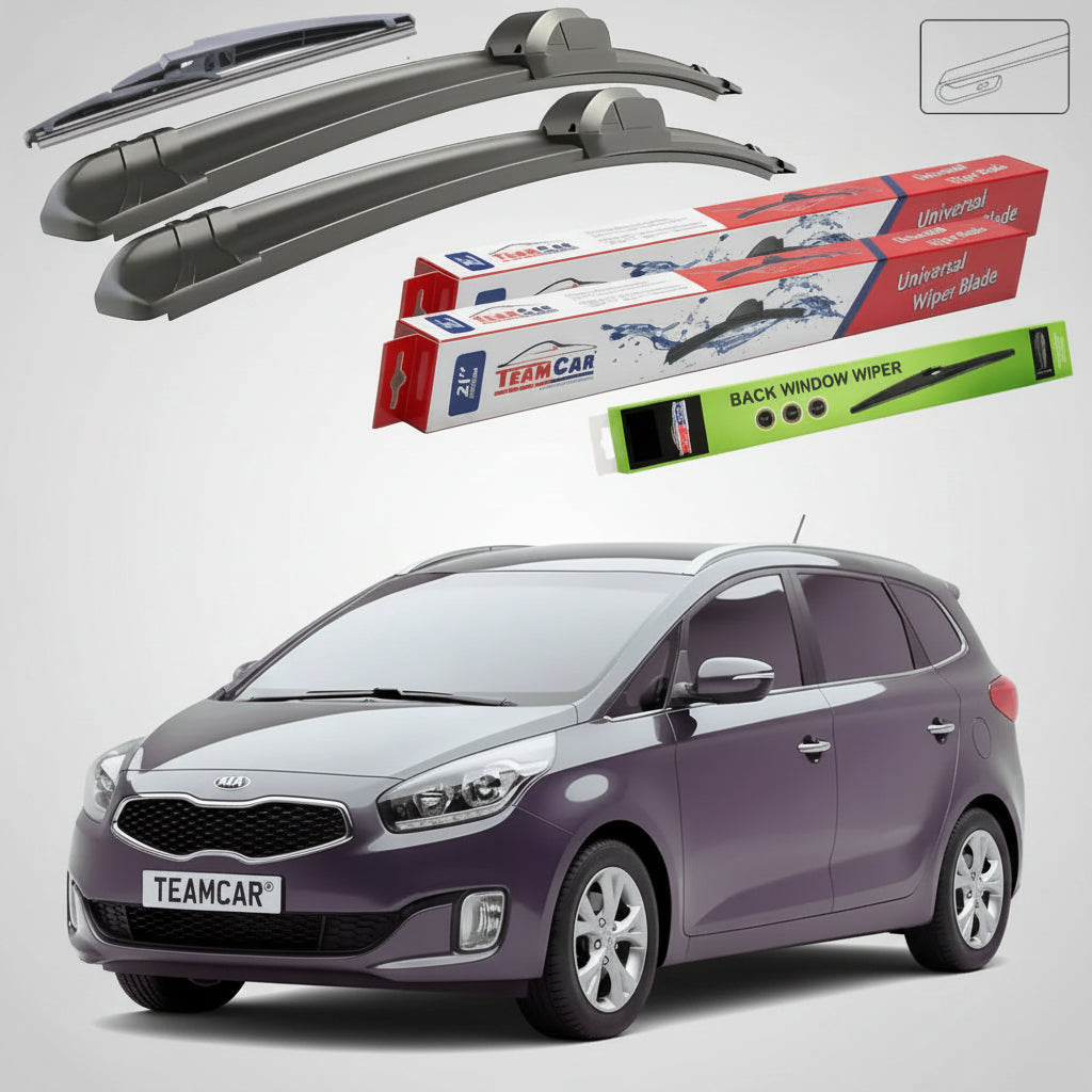 Ștergătoare Kia Carens IV RP 2013-prezent | Set Față și Spate Flat – TeamCar®