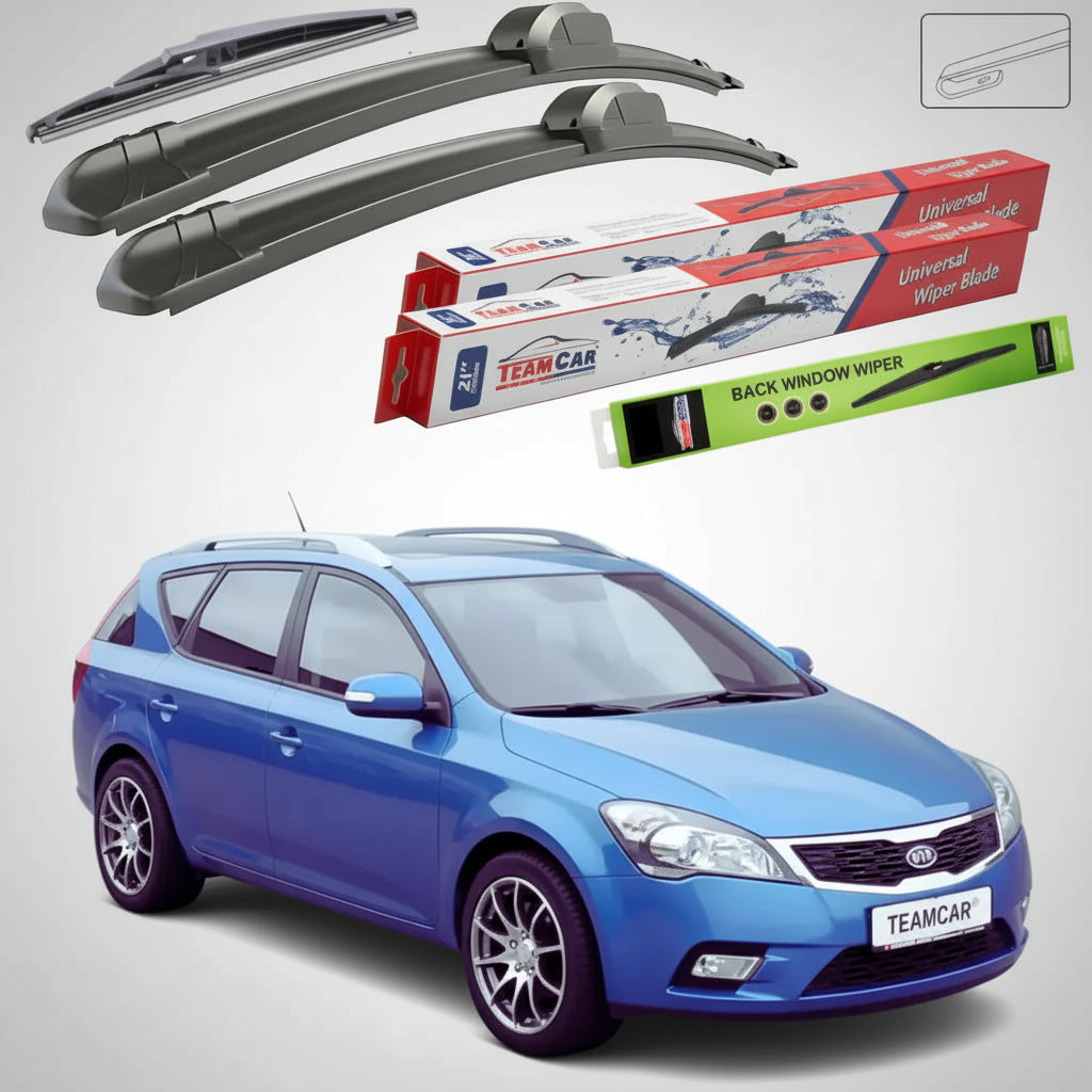 Ștergătoare Kia Ceed I SW Facelift ED 2009-2012 | Set Față și Spate Flat – TeamCar®