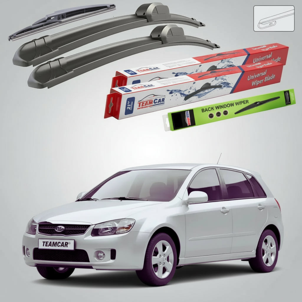 Ștergătoare Kia Cerato I LD Hatchback 2004-2009 | Set Față și Spate Flat – TeamCar®