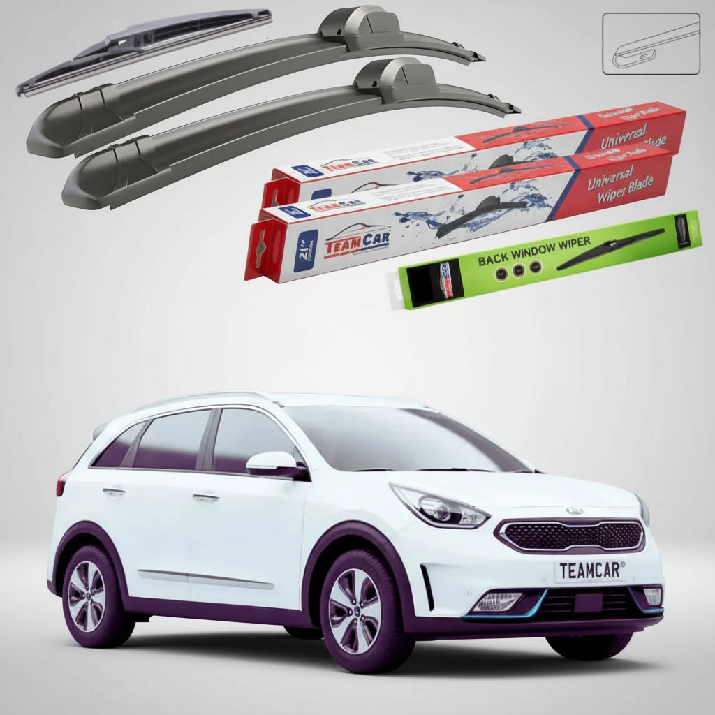 Ștergătoare Kia Niro I/II DE/SG2 SUV 2016-prezent | Set Față și Spate Flat – TeamCar®