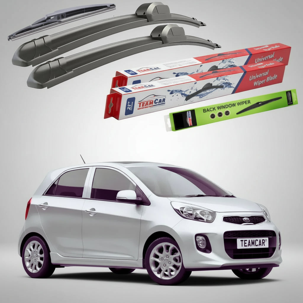 Ștergătoare Kia Picanto II TA Hatchback 2011-2017 | Set Față și Spate Flat – TeamCar®