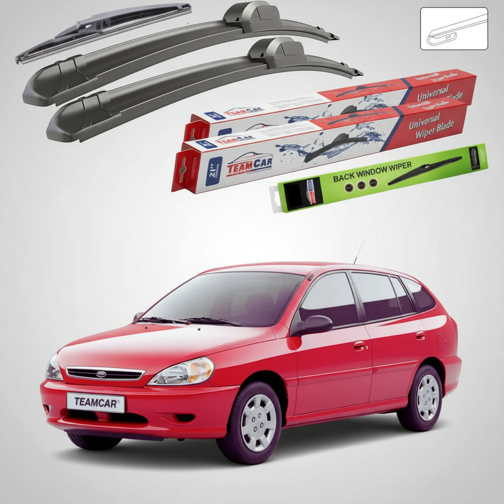 Ștergătoare Kia Rio I DC Estate Kombi 2002-2005 | Set Față și Spate Flat – TeamCar®