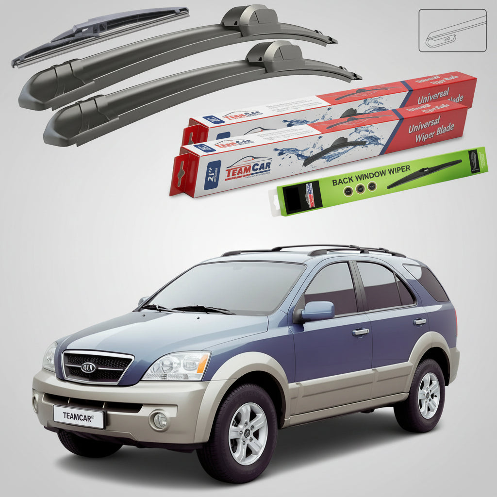 Ștergătoare Kia Sorento I JC SUV 2002-2009 | Set Față și Spate Flat – TeamCar®