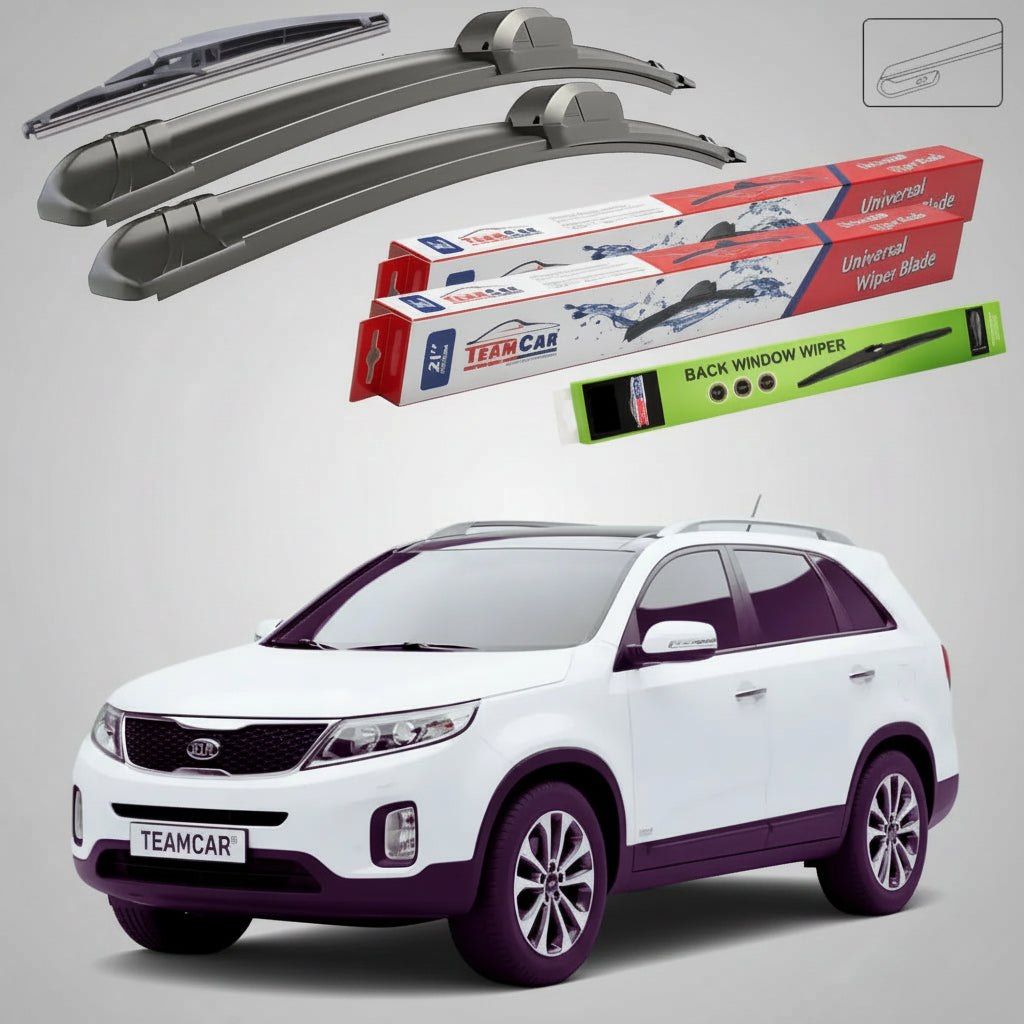 Ștergătoare Kia Sorento II XM SUV 2009-2015 | Set Față și Spate Flat – TeamCar®