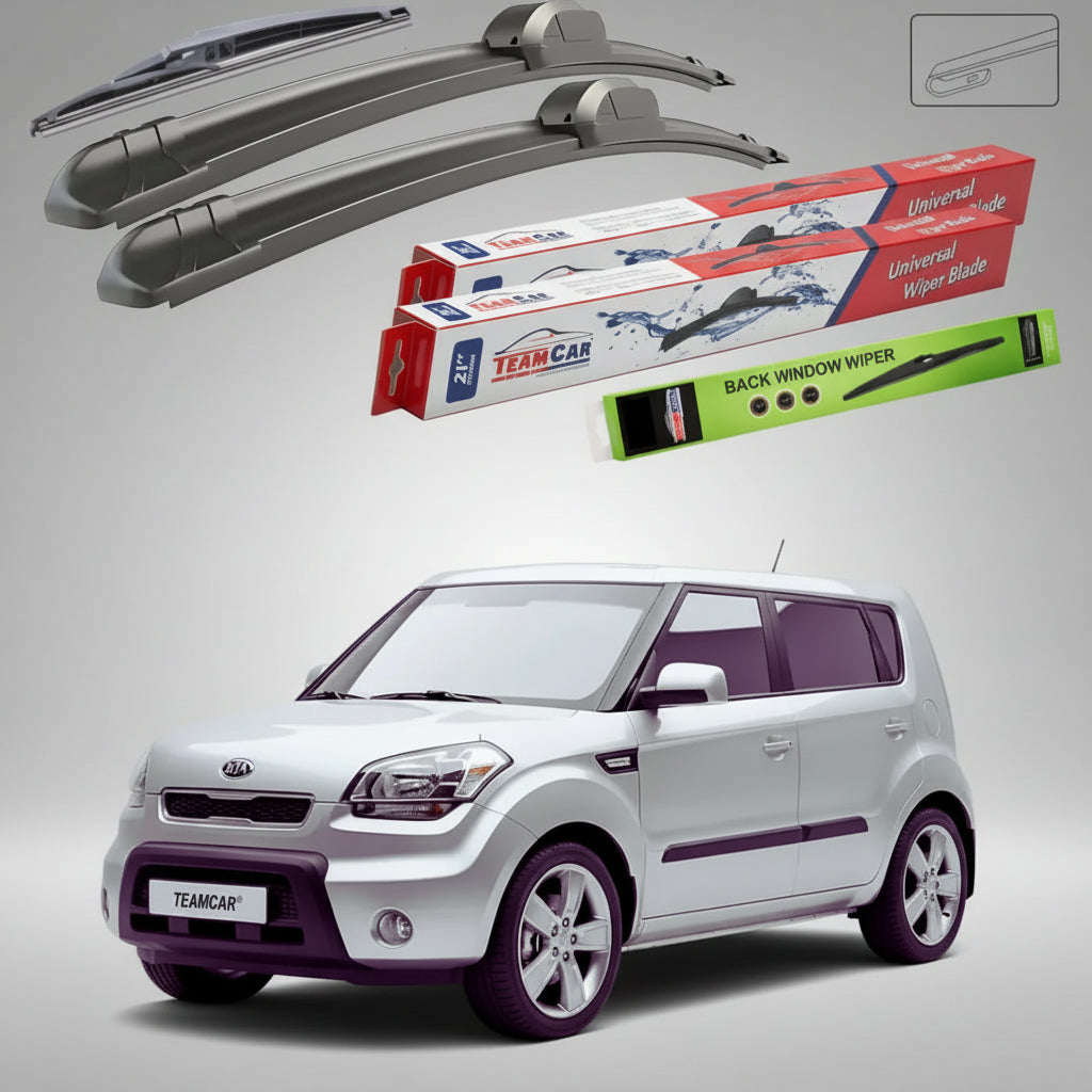 Ștergătoare Kia Soul I AM Hatchback 2008-2014 | Set Față și Spate Flat – TeamCar®