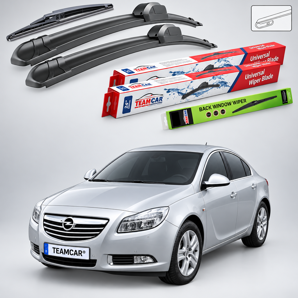 Ștergătoare Opel Insignia A Hatchback 2008–2017 | Set Față și Spate Flat – TeamCar®