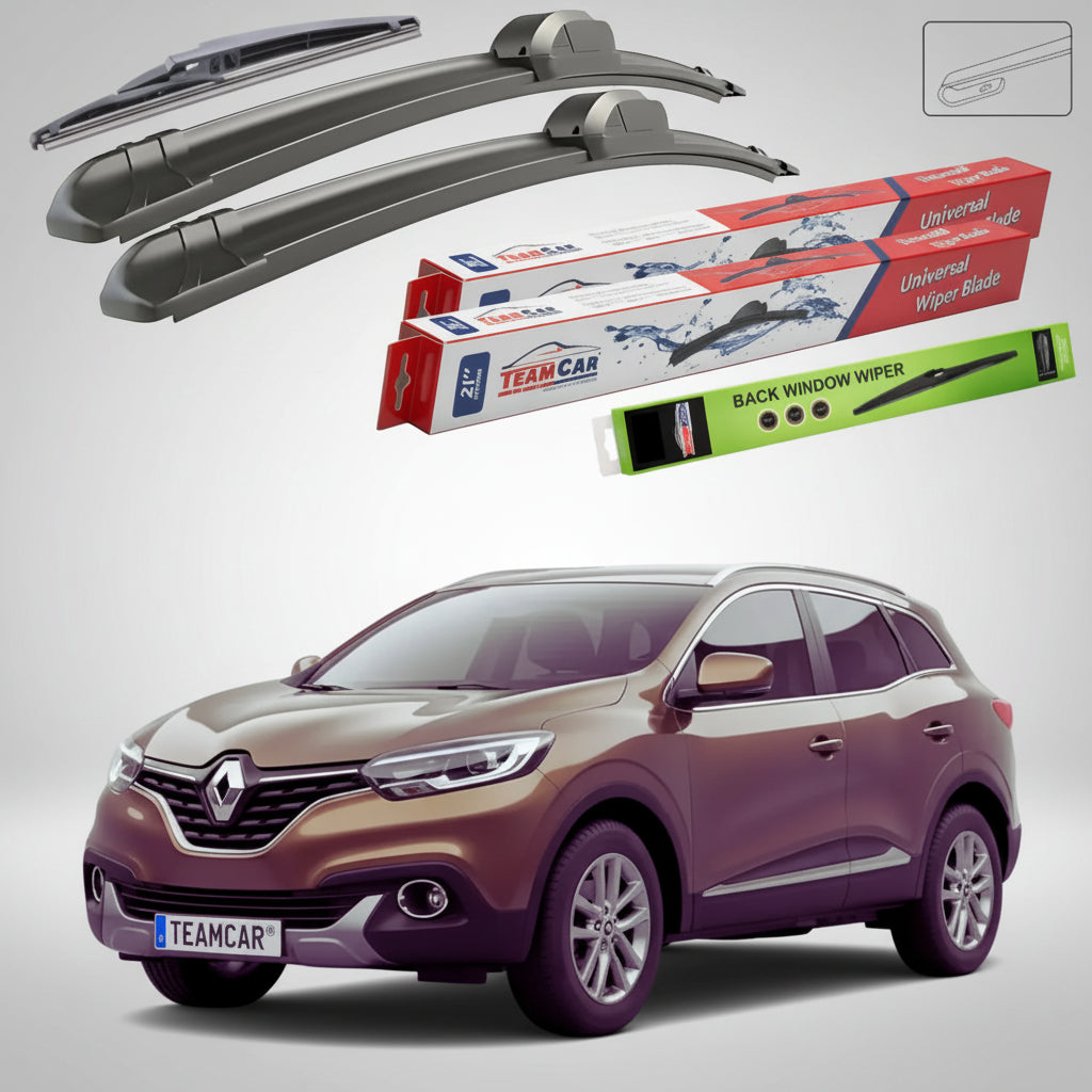 Ștergătoare Renault Kadjar I SUV 2015-2017 | Set Față și Spate Flat – TeamCar®