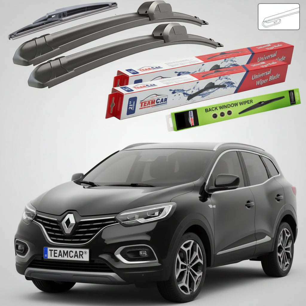 Ștergătoare Renault Kadjar I SUV 2017-prezent | Set Față și Spate Flat – TeamCar®