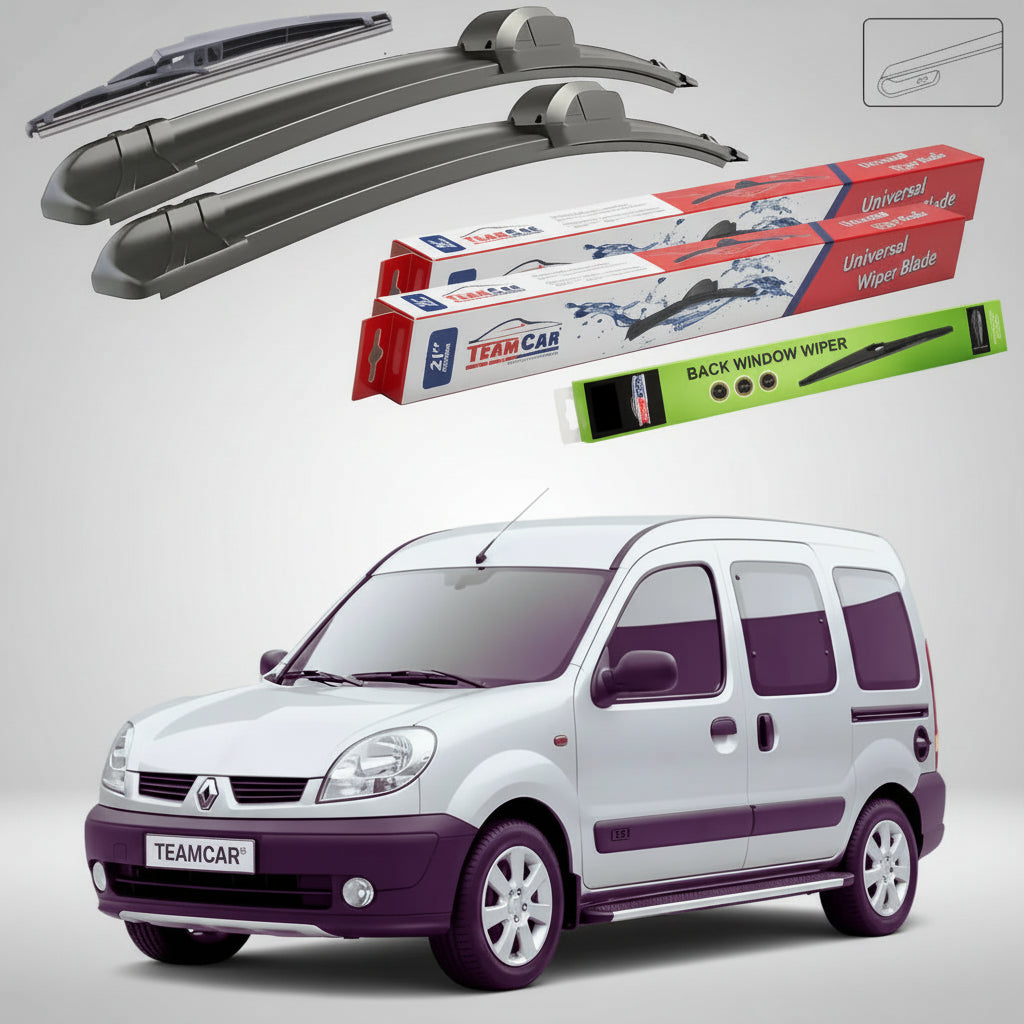 Ștergătoare Renault Kangoo I Van 2Uśi 1997-2007 | Set Față și Spate Flat – TeamCar®