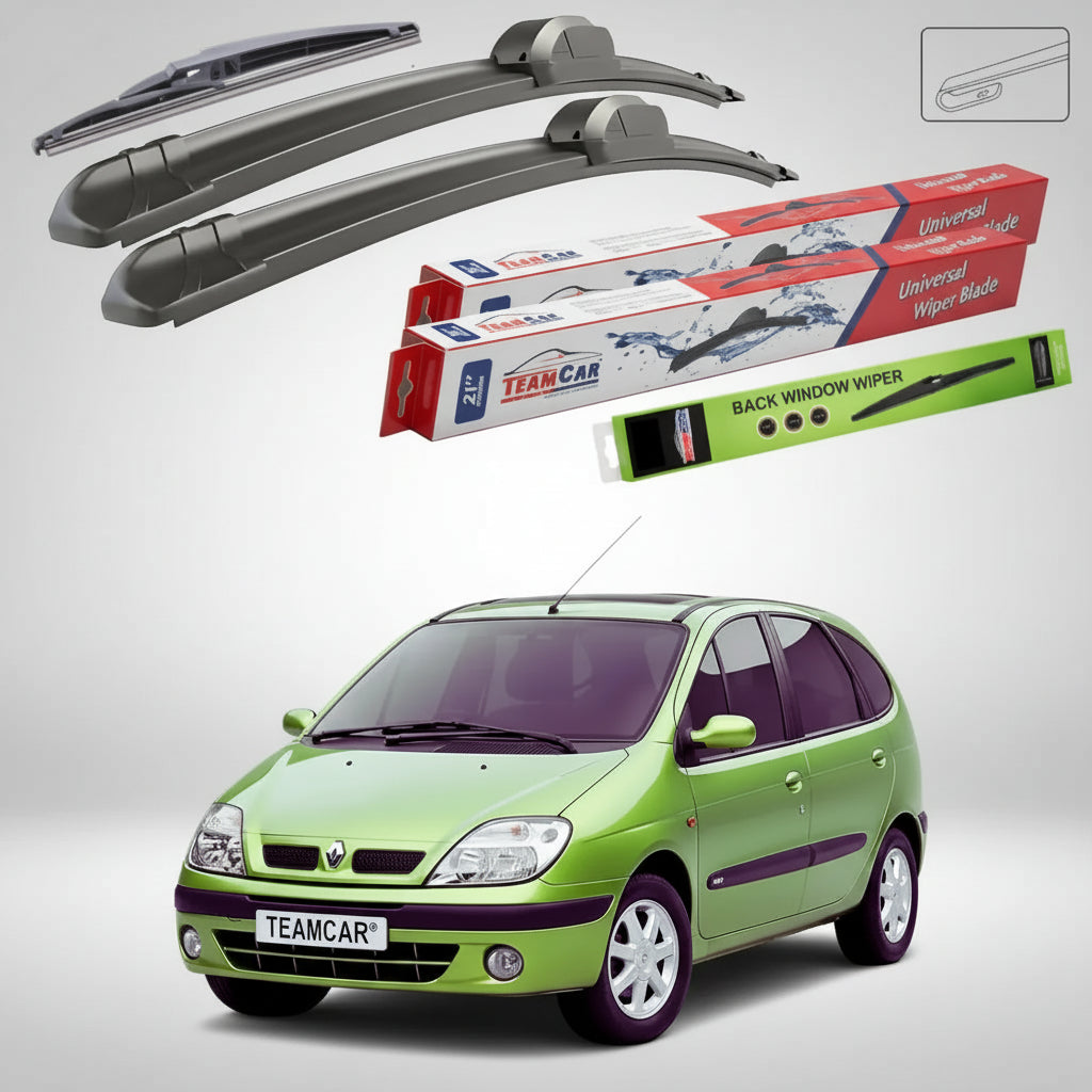 Ștergătoare Renault Scenic I Facelift 2000-2003 | Set Față și Spate Flat – TeamCar®