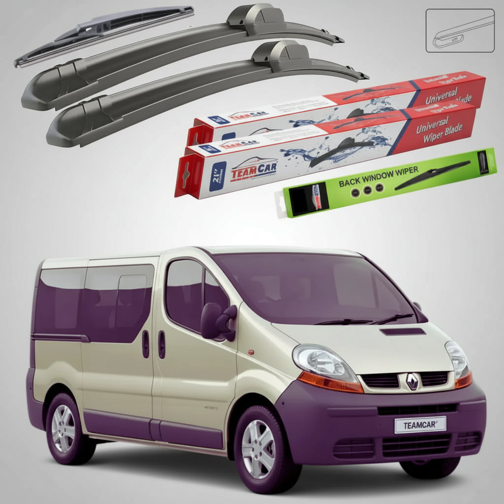 Ștergătoare Renault Trafic II Van 2001-2014 | Set Față și Spate Flat – TeamCar®