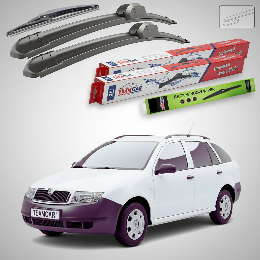 Ștergătoare Skoda Fabia I Praktik 6Y5 2001-2007 | Set Față+Spate Flat – TeamCar®