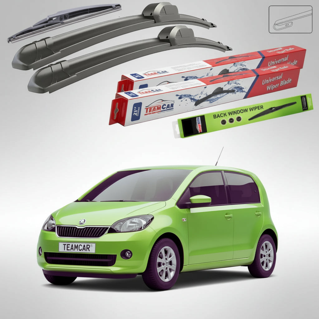 Stergatoare Skoda Citigo 2011-2012| Set Față-Spate Flat – TeamCar®