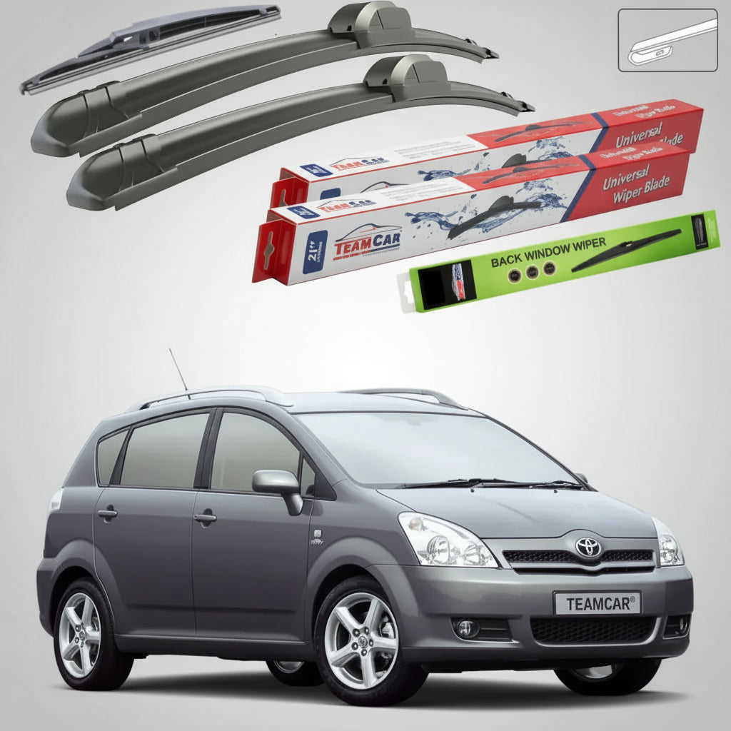Ștergătoare Toyota Avensis Verso M2 MPV 2001-2009 | Set Față și Spate Flat – TeamCar®