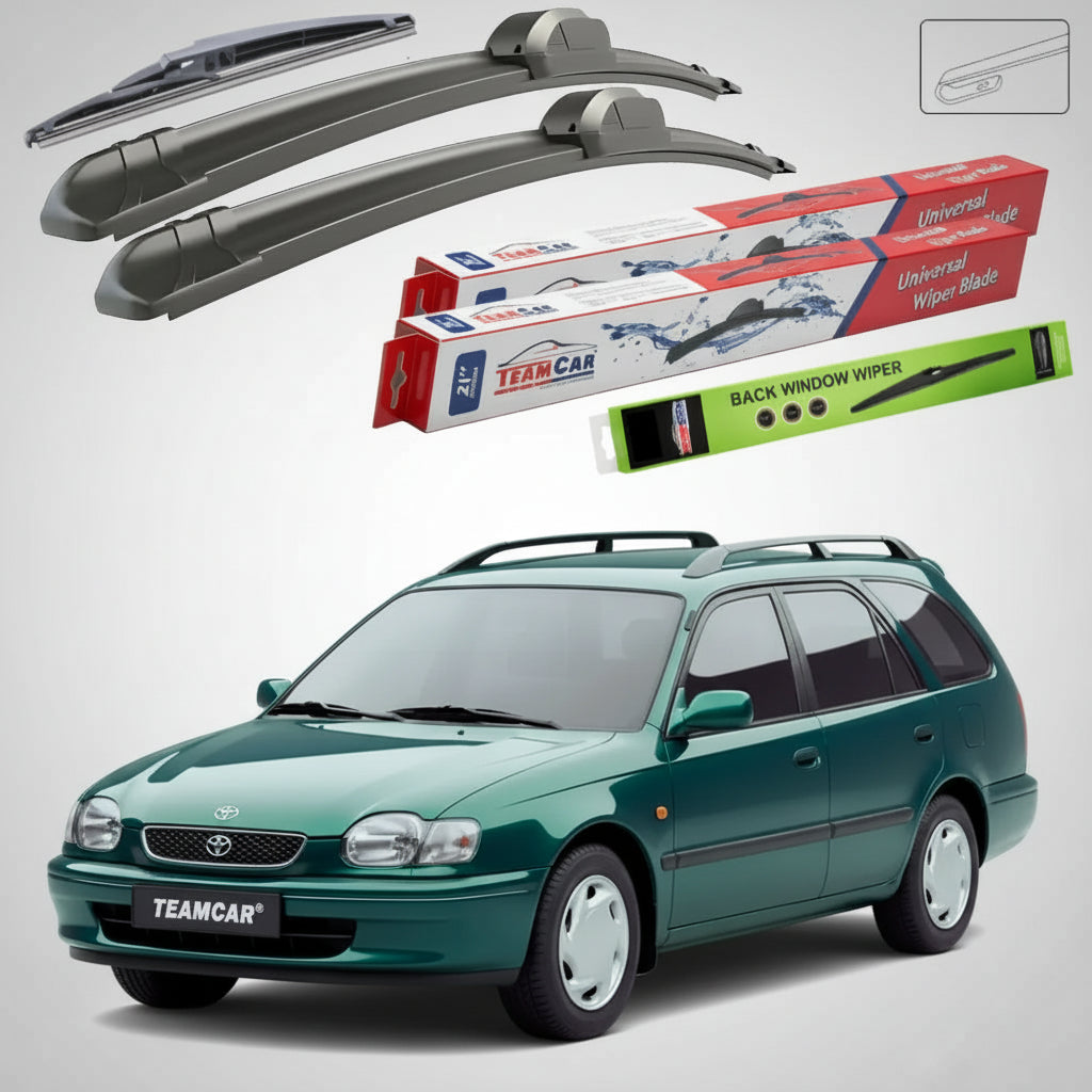 Ștergătoare Toyota Corolla E11 Estate 1997-2001 | Set Față și Spate Flat – TeamCar®