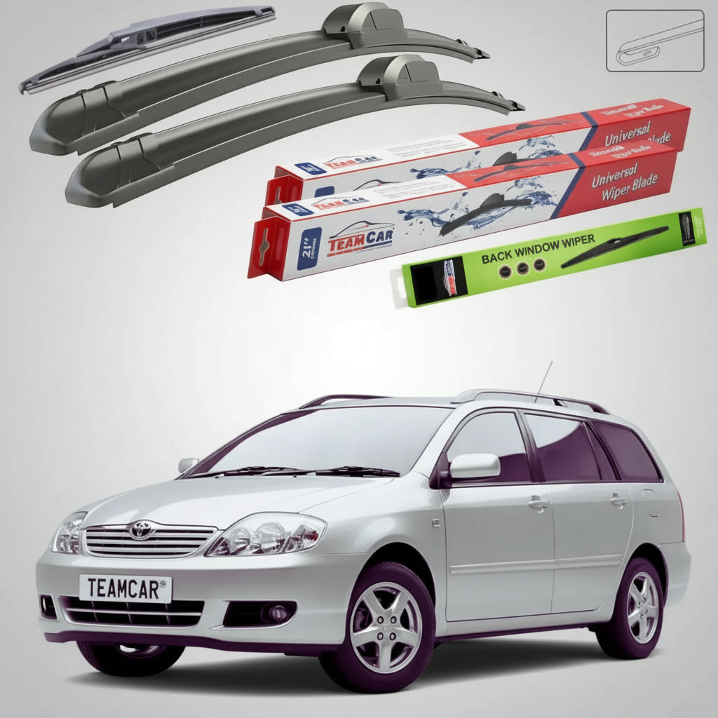 Ștergătoare Toyota Corolla E12 Estate 2001-2008 | Set Față și Spate Flat – TeamCar®
