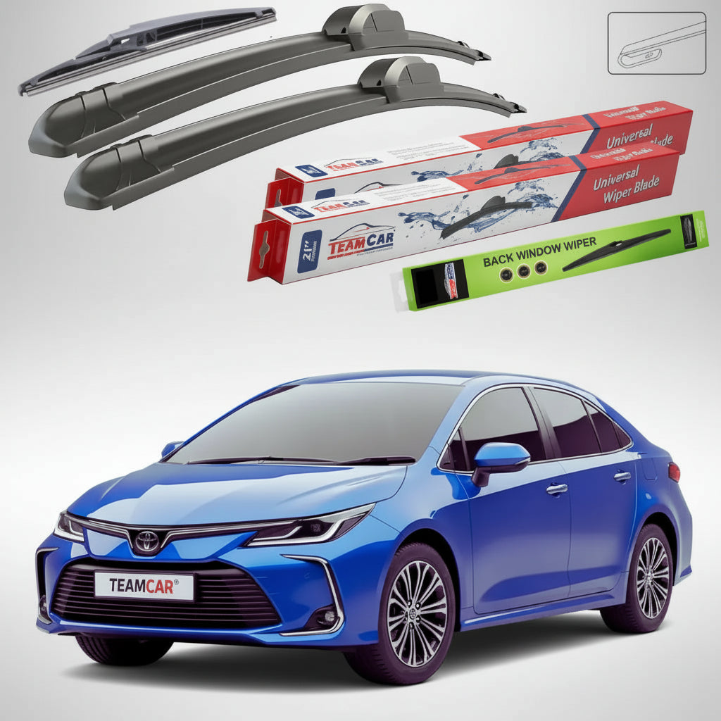 Ștergătoare Toyota Corolla E21 Sedan 2019-prezent | Set Față și Spate Flat – TeamCar®