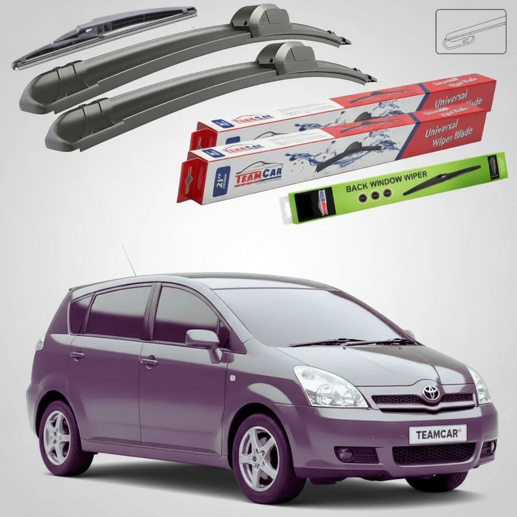 Ștergătoare Toyota Corolla Verso AR10 2004-2009 | Set Față și Spate Flat – TeamCar®