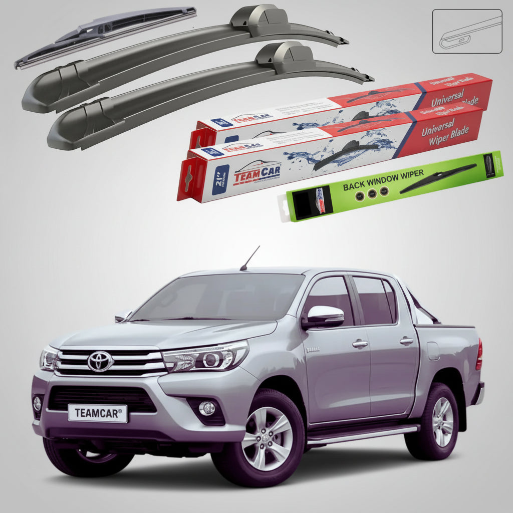 Ștergătoare Toyota Hilux Gen VIII Pick-up 2015-prezent | Set Față și Spate Flat – TeamCar®