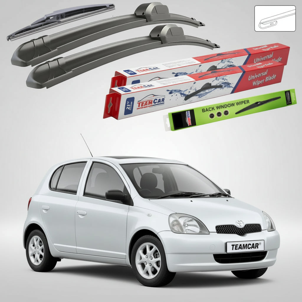 Ștergătoare Toyota Yaris P1 Hatchback France 2001-2006 | Set Față și Spate Flat – TeamCar®