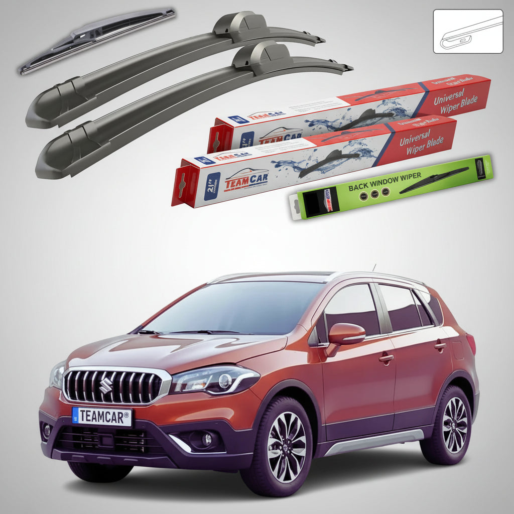 Ștergătoare Suzuki SX4 S-Cross JY 2016-2022 | Set Față și Spate Flat – TeamCar®