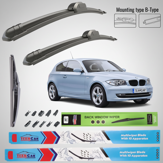 Ștergătoare BMW Seria 1 E81 (2006–2012) Flat | Set Complet – TeamCar®