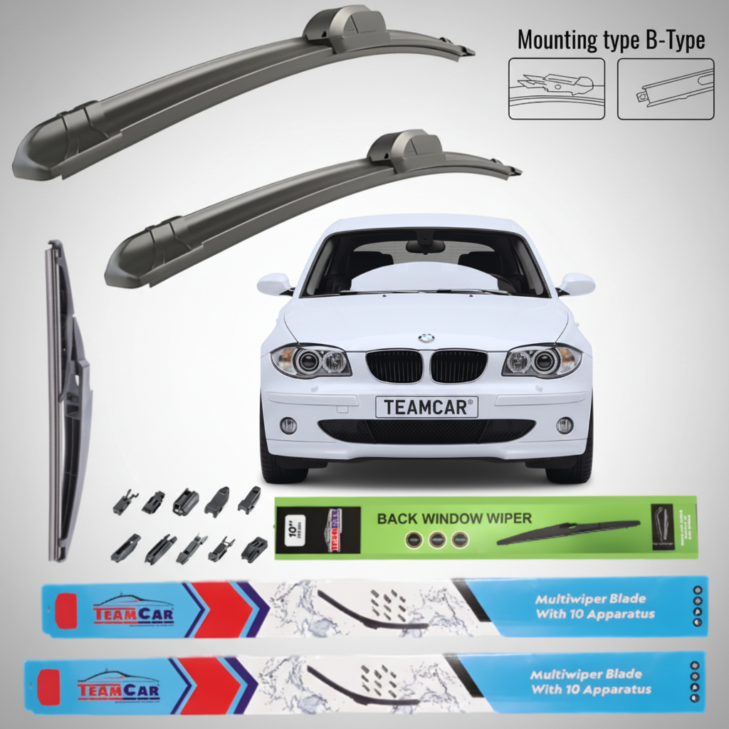 Ștergătoare BMW Seria 1 E87/E81/E82/E88 (2004–2013) Flat | Set Complet – TeamCar®