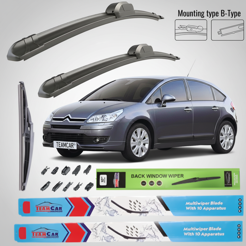 Ștergătoare Citroen C4 (2004–2008) Flat | Set Complet – TeamCar®