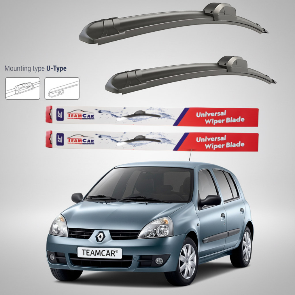 Ștergătoare Renault Clio II Hatchback 5 Uși Facelift (2001–2005) TeamCar® – Flat | Set față