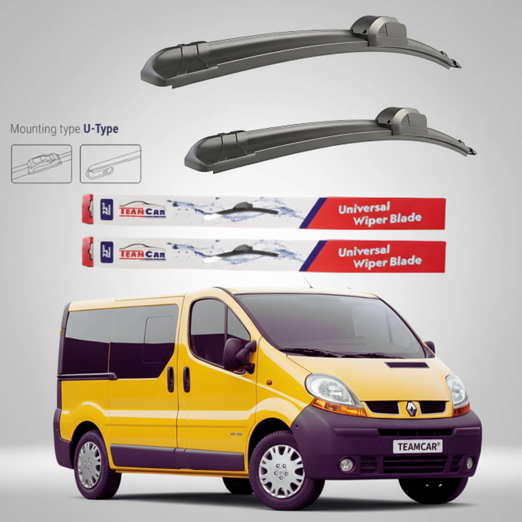 Ștergătoare Renault Trafic II JL Bus L1H1 (2001–2006) Hibrid | Set față – TeamCar®